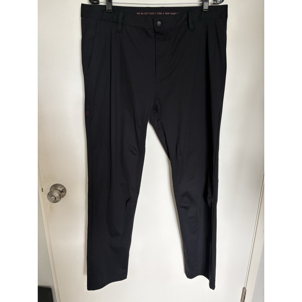Rhone Commuter Pants Slim Fit Black Performance Golf Chino Men's 36x32